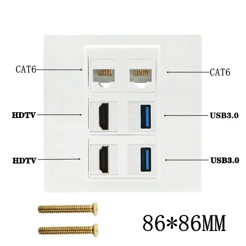 Ƽ̵ 86 RJ45 HDMI, USB3.0 ȣȯ   г,  ׷  , 4K60HZ
